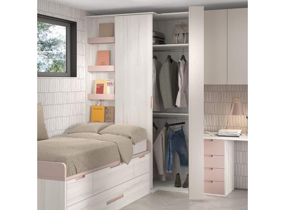 Dormitorio juvenil Montes Desing: Armario doble puerta colección Style Plus