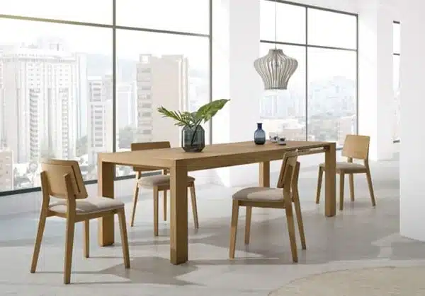 Sillas y mesa de madera